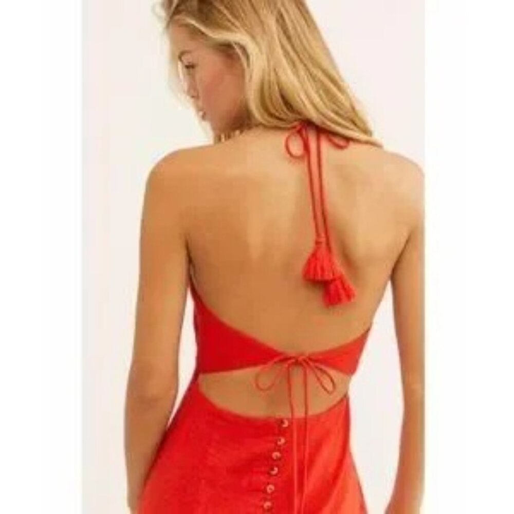 Free People Red Mini Slip Dress - Picture 2 of 12